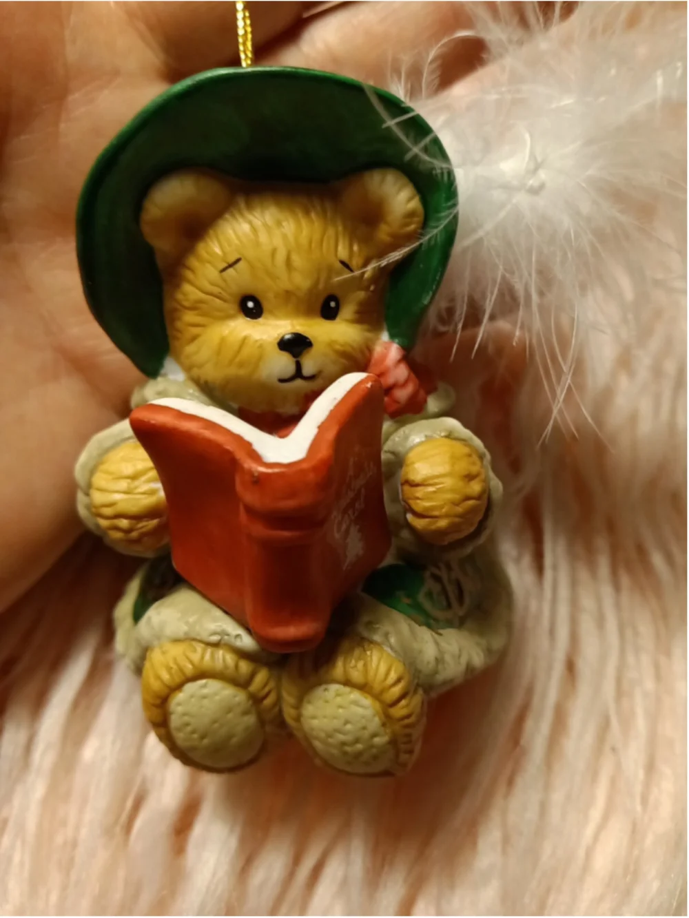 Lucy Rigg Chapeau Noelle Beth a Carol Bear With Song Book by Lucy Rigg Ornament